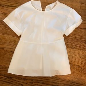 White Zara blouse with black ties